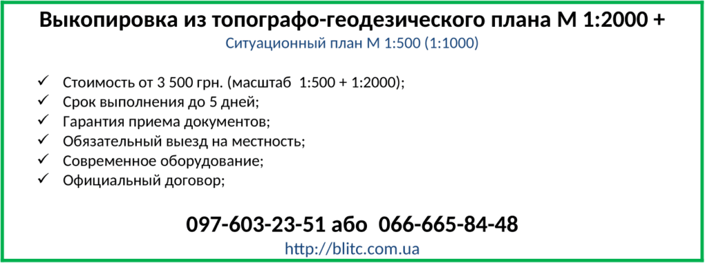 Выкопировка из топографо-геодезического плана Черниговская область, Чернигов